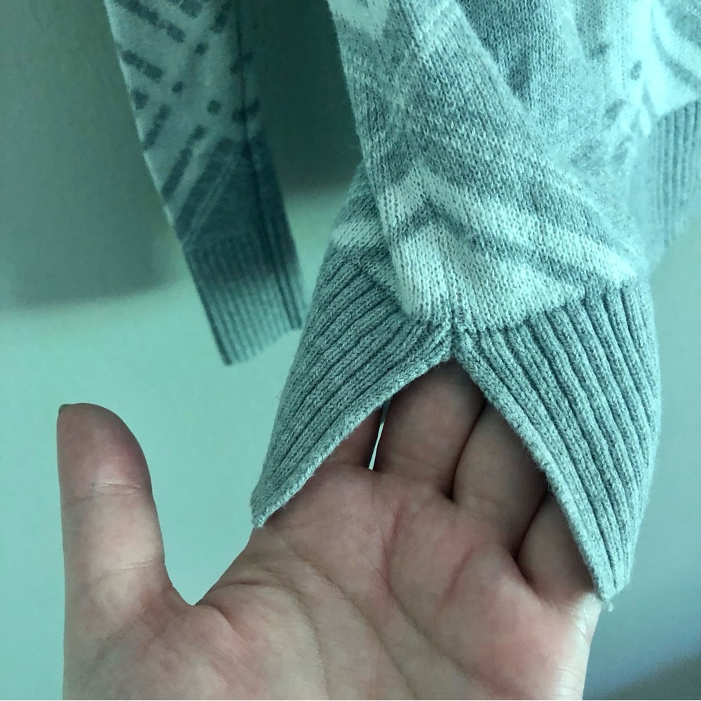 A New Day Plus Size Gray and White Diamond Pattern Sweater - Picture 4 of 6